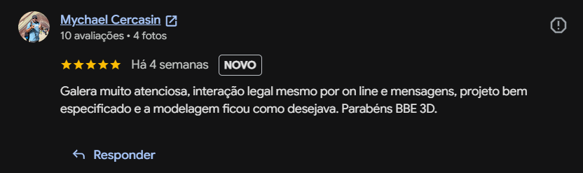 Avaliação de Mychael Cercasin no Google