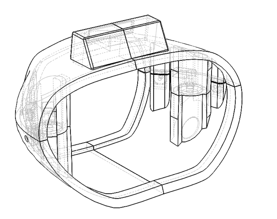 CAD final do console Ford F-100 - vista 3